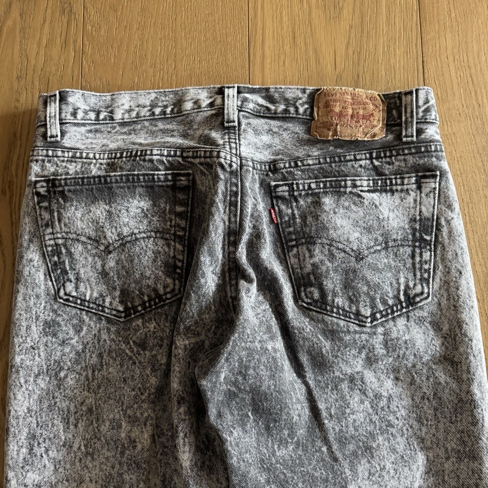 Vintage Levis 501xx Jeans Mens 36x30 (33x30) Black Acid Wash 80s Made in USA - Picture 9 of 14